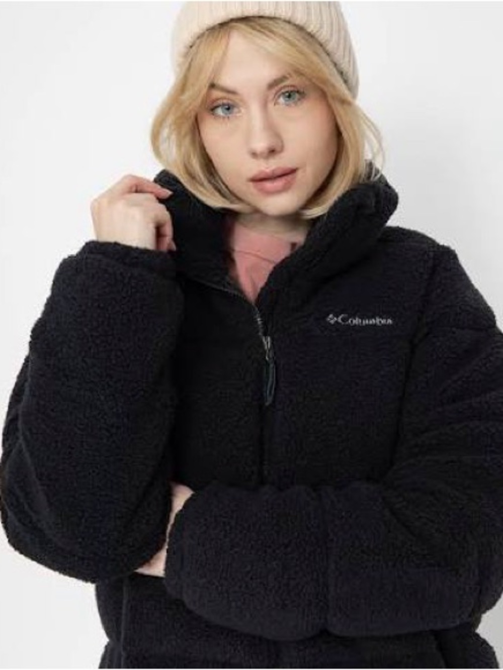 Columbia Black Teddy Sherpa Jacket with Zip Pockets